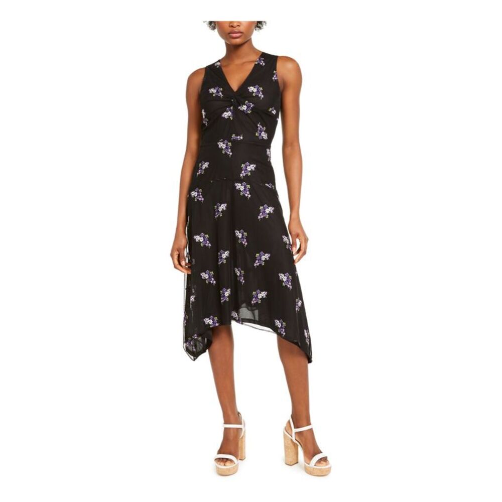 MICHAEL MICHAEL KORS Womens Black Sleeveless Fit + Flare Dress XXS